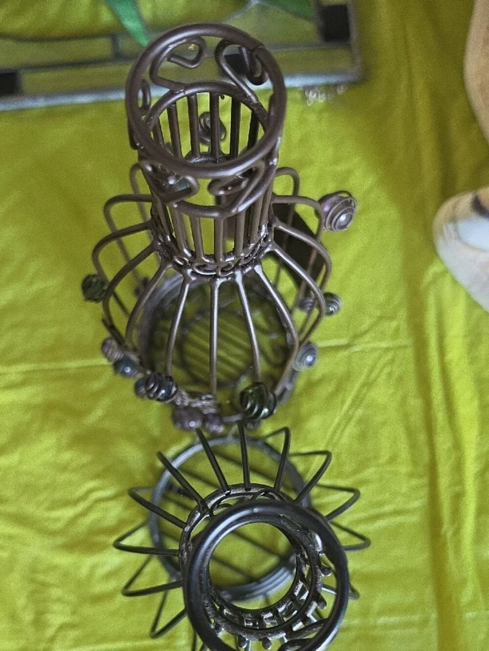 Decorative Metal Wine Bottle  Cork Holders Set Of 2 Black - Unbranded